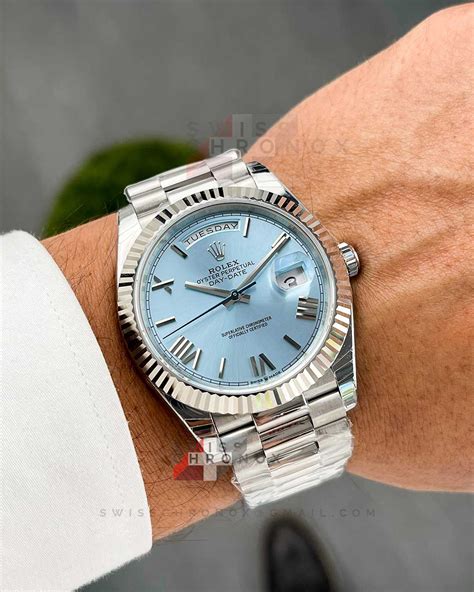 rolex day date ice blue.